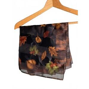 Cejon Women's Lightweight Autumn Leaf Print Scarf
